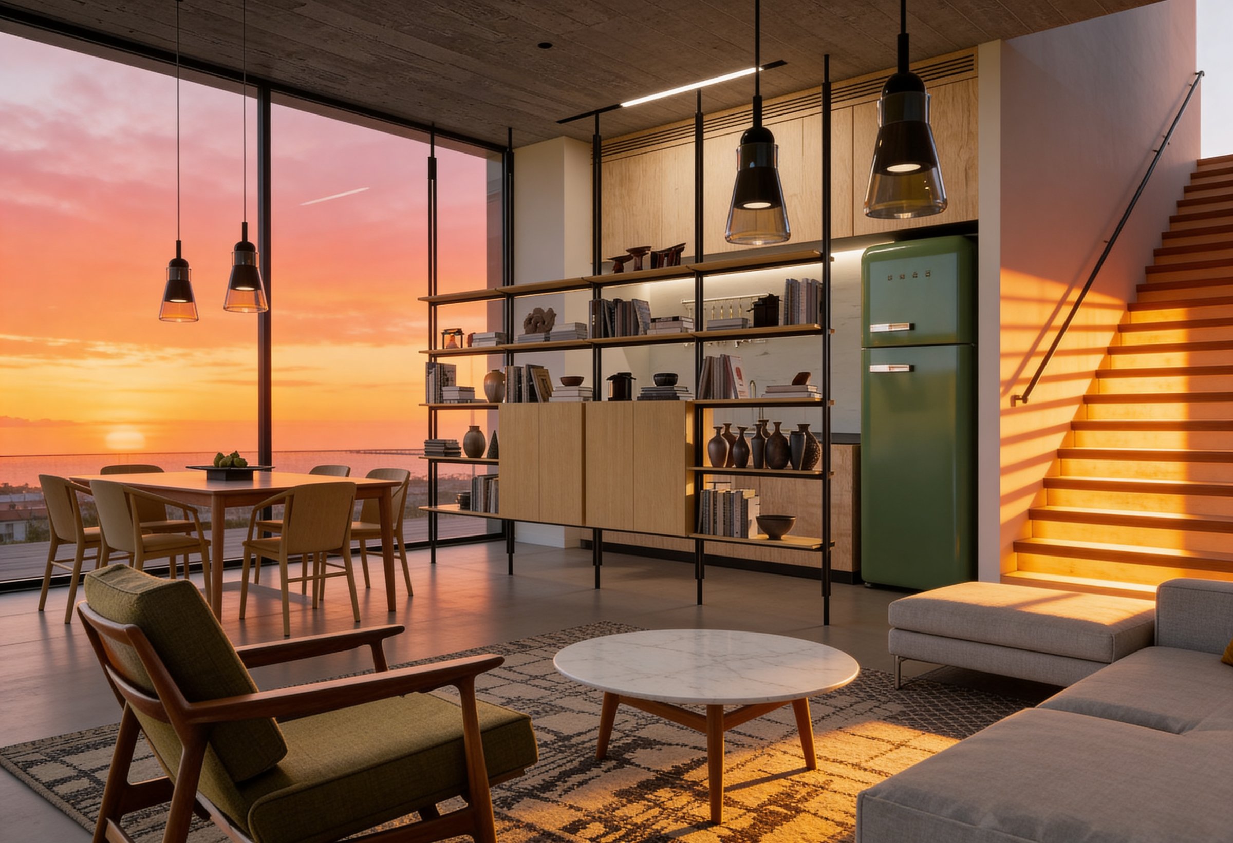 Interior opening to the terrace